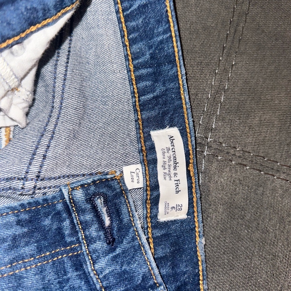 90s straight ultra high curve love Abercrombie jeans - dark wash